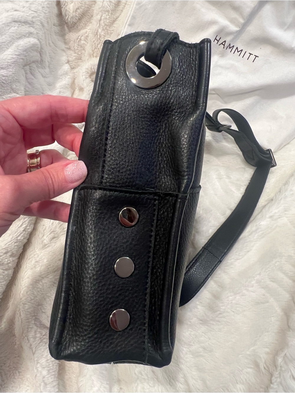 🖤 Hammitt Davis Small Black Pebbled Leather Bag - Picture 6 of 6